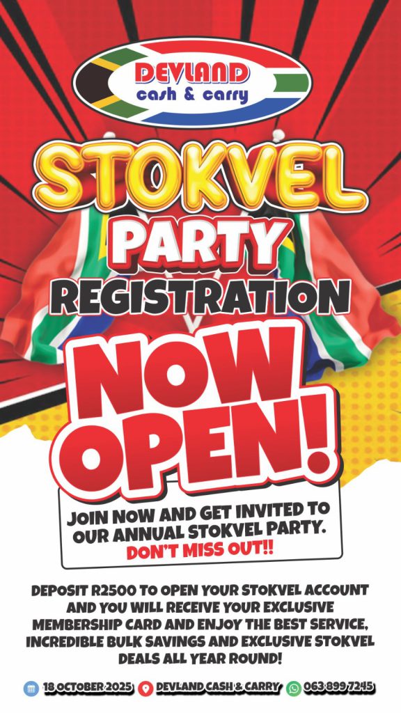 Devland Stokvel Party registration poster
